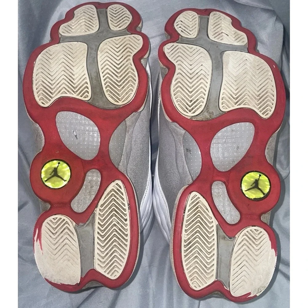 Jordan Air Jordan 13 Retro Grey White Red High Top Leather Sneaker Mens 9